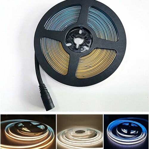 COB LED Strip Light Super Brighter 384 LEDs High Density Flexible Dimmable LED Strip светодеодная лента DC12V Power supply