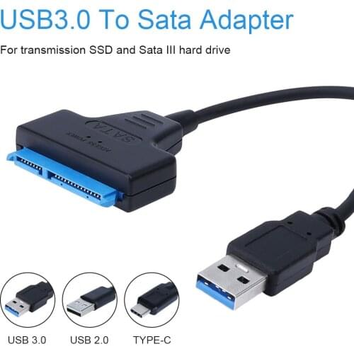 USB 3.0 SATA 3 Cable Sata to USB 3.0 Adapter Up to 6 Gbps Support for 2.5 Inch External SSD HDD Hard Drive 22 Pin Sata III Cable