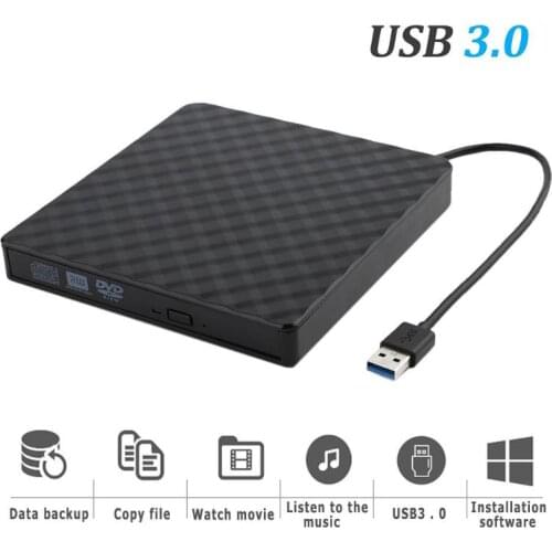USB 3.0 External DVD Burner Writer Recorder DVD RW Optical Drive CD/DVD ROM Player MAC OS Windows XP/7/8/10 ABS Plastic Material