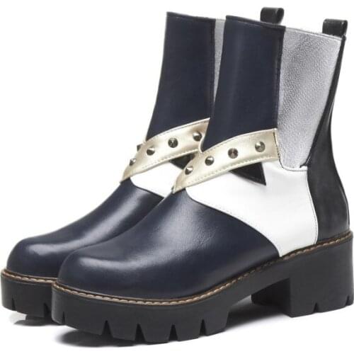 Plus Size 10 11 12 boots women shoes ankle boots for women ladies boots Colorful willow waterproof table