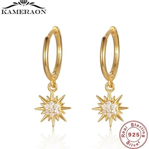 S925 Sterling SIlver Earrings Bling Star Lab Diamond Gold Hoop Earrings For Women Cute Butterfly Horse Animal Circle Earrings