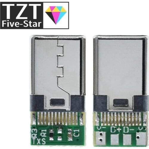 10pcs/Lot USB 3.1 Type C Connector 24PIN Fast Charging Male Socket Receptacle Adapter To Solder Wire & Cable PCB Board Module