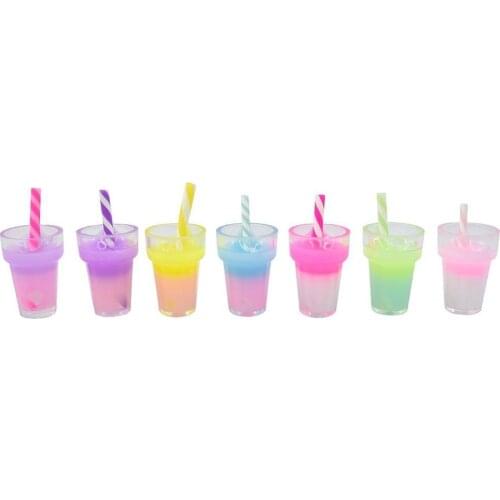 2Pcs Smooth Handicraft Toys Mini Resin Drink Cups Ornament Gifts for Decor DIY Crafts Phone Shell Patch Arts