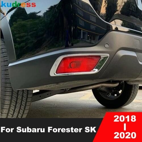 For Subaru Forester SK 2018 2019 2020 Chrome Rear Tail Foglight Lamp Cover Trim Fog Light Frame Trims Car Styling Accessories