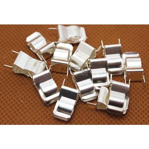 2pcs PCB Soldering Mount 6x30mm Fuse Holder Clip Chassis 6mm*30mm Tin Plated Brass 0.4mm Thickness