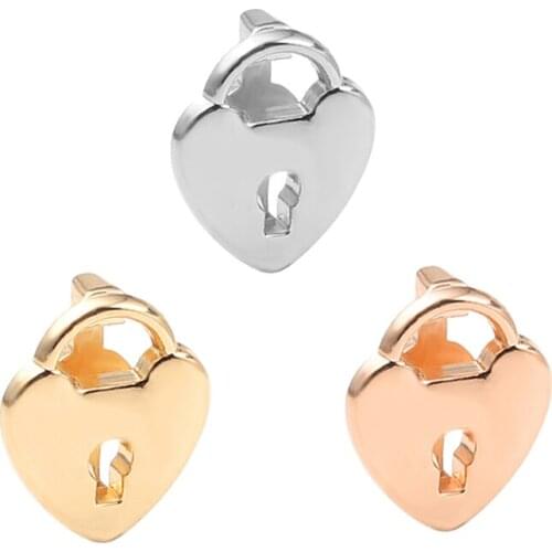 2Pcs/Lot New Arrival 3 Colors Love Heart & Lock Beads Fits Brand Stainless Steel Mesh Bracelet For Women Fahsion Jewelry Gift Ma