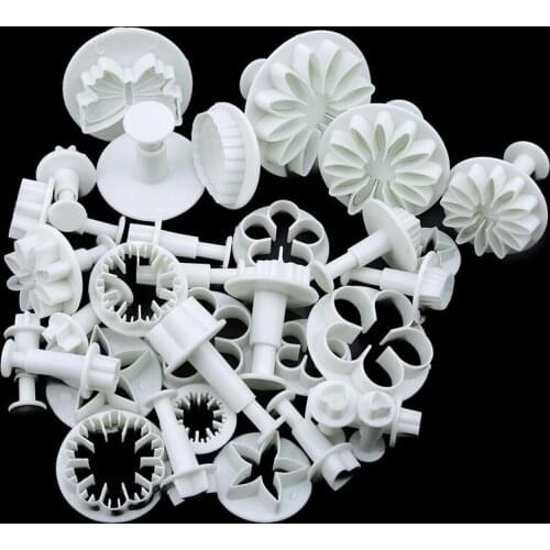 33Pcs/set Flower Embossed Biscuit Cake Mold Baking Plunger Sugar Crafts Cake Decoration Tools Kitchen Decorating Mold