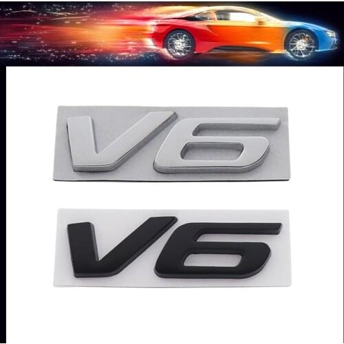 3D Premium V6 Hood Fender trunk Rear Bonnet Decal Emblem Badge Sticker for Focus Ecosport Mustang Kuga Mondeo Explorer Everest