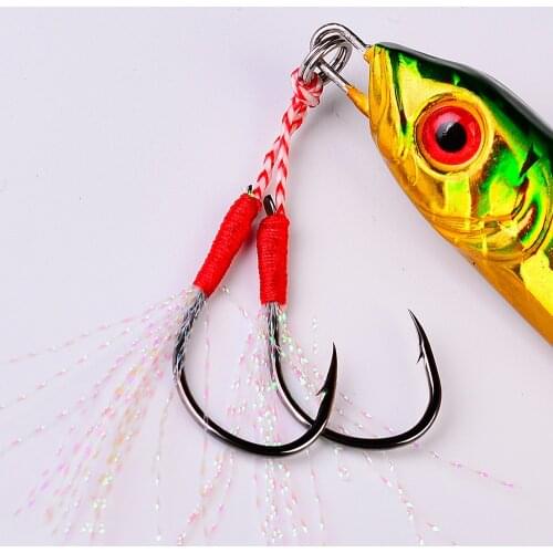 5pcs/set Fly Fishing Hooks Barbed Single or Double Circle Carp Hook With Thread Feather Roped Sea Fishhook Fishing Tackle