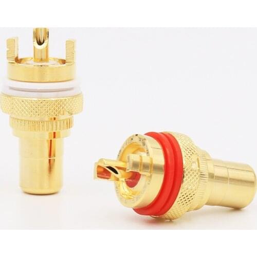 8Pcs 24K Gold plated RCA socket RCA Female RCA Chassis For CD and Amplifier Tube Amplifier