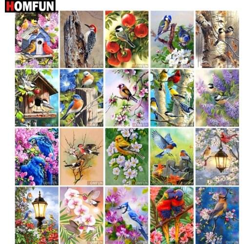 HOMFUN 5D Diamond "Animal bird flower" Diamond Embroidery Full Round/ Square Diy Diamond Painting Cross Stitch Home Decor