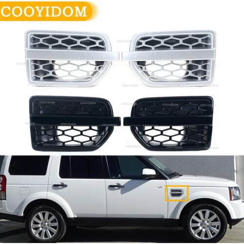 Car Side Grille Air Intake Fender Vents Grill Bumper Gloss Black/Silver For Land Rover LR4 2010 2011 2012 2013 2014 2015 2016