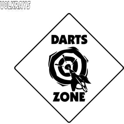 Volkrays Car Sticker Darts Crossing Sign Zone Motorcycle Accessories Reflective Nice Quality Vinyl Decal Black/Silver,14cm*14cm