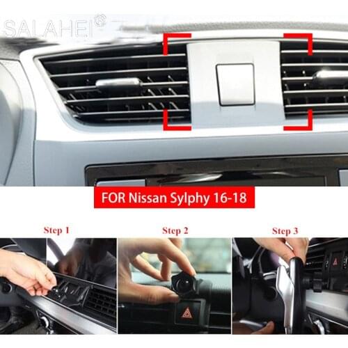 For Nissan Sylphy 2016 2017 2018 Car Mobile Holder Bracket Smart Cell Hand Phone GPS Stand Air Vent Cradles Mounts Accessories