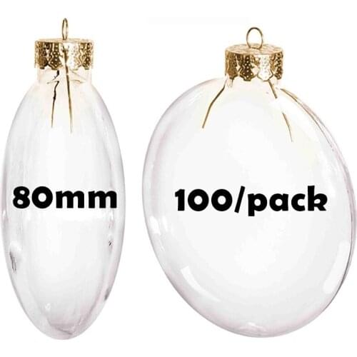 Free Shipping DIY Paintable Christmas Decoration Ball 80mm Glass Disc Ornament, 100/Pack