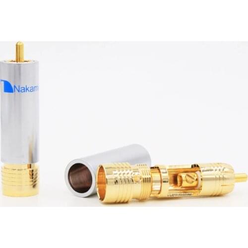 Locking Non Solder Nakamichi Plug Connector RCA Connector Male Solder Video Gold Plated Connector