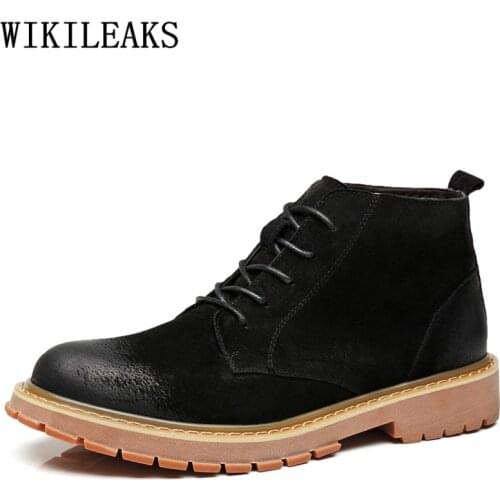 Desert Boots Military Shoes Men Boots Genuine Leather Winter Shoes Men Ankle Boots Mens Shoes Casual Zapatos De Hombre Ayakkabı