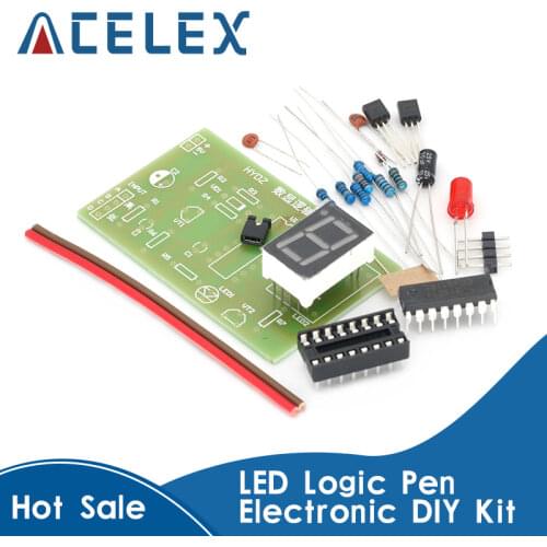DIY LED pcb Digital Display LED Logic Pen Electronic Kit High and Low Level Test Circuit Soldering Practice Board Kit