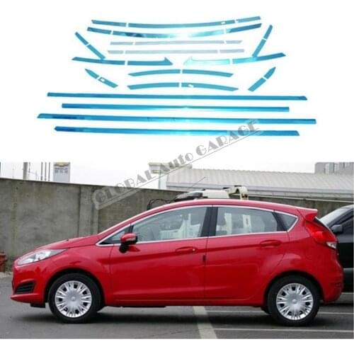 For Ford Fiesta 2009-2021 Chrome Entire Window Moulding Window Frame Framework Auto Accessory Diffüser Spilitter Car-styling