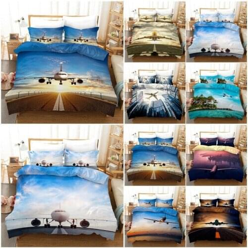 Aircraft Plane Home Textile Pillow Case 3D Bed Linen Duvet Covers Comforter Bedding Sets Bed Set Home Decor Bedding
