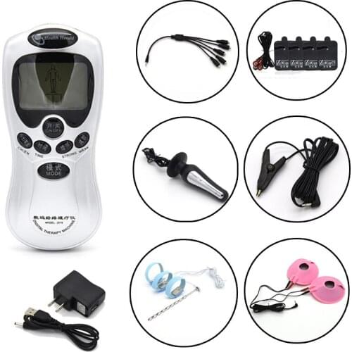Electric Shock Pulse Anal Plug Kits Electro Penis Stimulation Breast Massage Pads Nipple Clamps Medical Sex Toys NO Vibrators