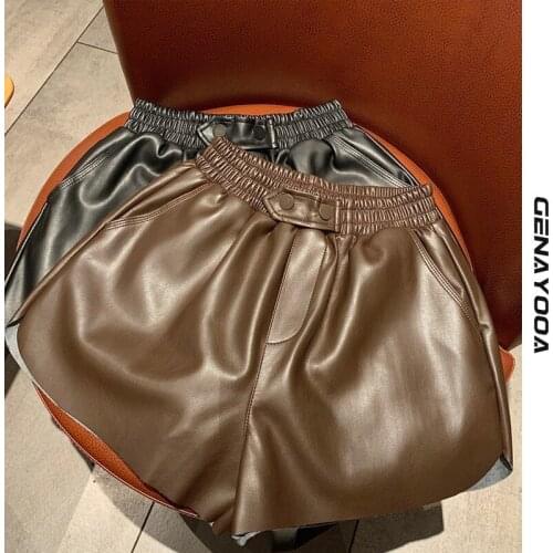 Genayooa Women's Leather Shorts