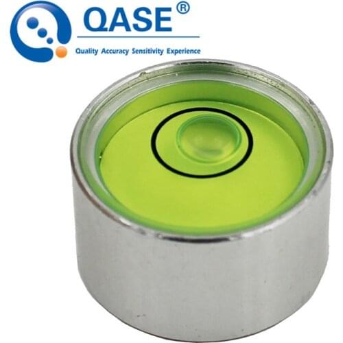 HACCURY 19*11mm Mini spirit level Round bubble level Metal horizontal bead Accuracy 15'/2mm Yellow Color