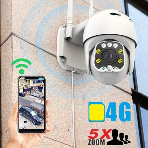 PTZ 4G IP Camera 1080p 5MP CAM High pixel Field Outdoor Wireless Security CCTV Remote Optical ZOOM 360 Global Country LTE Band