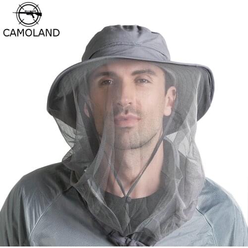 CAMOLAND UPF50+ Mens Breathable Mesh Bucket Hat Summer Sun Hat For Women Fishing Caps Protection Insect Bug Bee Gnats Outdoor