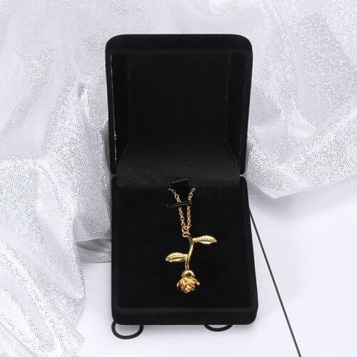 Wholesale Black Jewelry Decoration Box Velvet Ring Earring Necklace Box Fashion Jewelry Display Storage For Valentines Day Gift