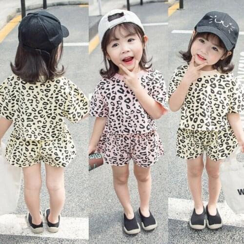Toddler Kids Baby Girls Leopard Outfits Clothes T-shirt &short Pants 2PCS set