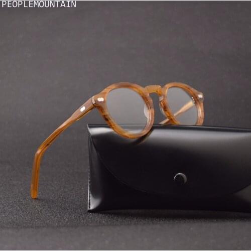 Small Round Optical Glasses Frame Men Women Johnny Depp Glasses Computer Transparent Eyeglass Brand design Acetate Vintage Style