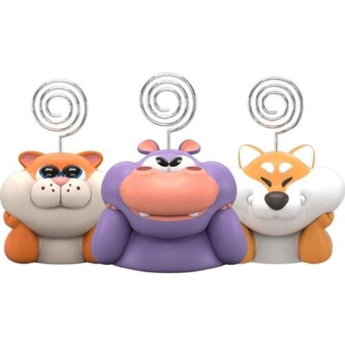 Cute Cartoon Animals Clip Card Note Holder Desktop Message Folder Photo Clips Table Numbers Clamp Ornament Crafts