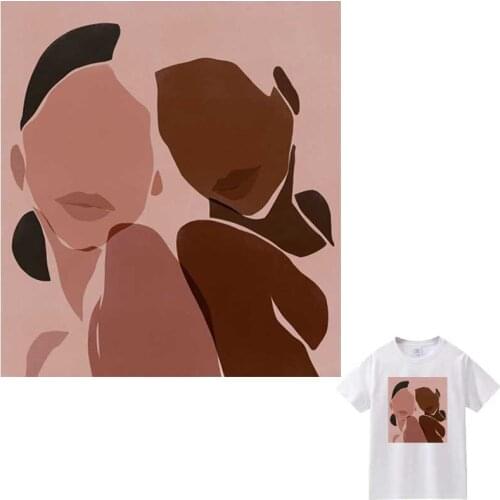 Fashion Girl Iron-On Transfers For Clothes A-Level Washable Woman T-Shirts Thermoadhesive Patches New Abstract Clothing Sticker