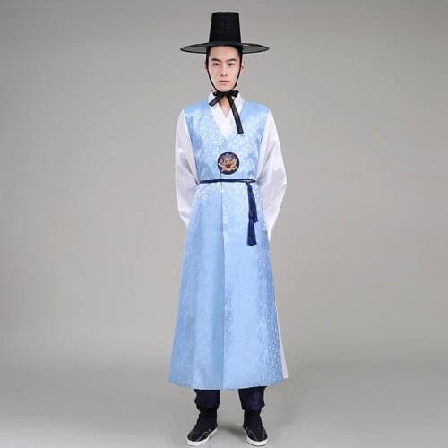 MenS Korean Clothing Korean Performance Costumes Wedding Hanbok Dress Traditional Costume Robes Minority Dance Costumes SL1571