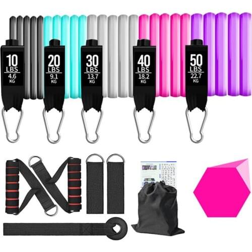 Resistance Bands Set with Handles Exercise Bands Yoga Tube Pull Rope Fitness Sport Rubber Elastic Bands Muscle Strength Training