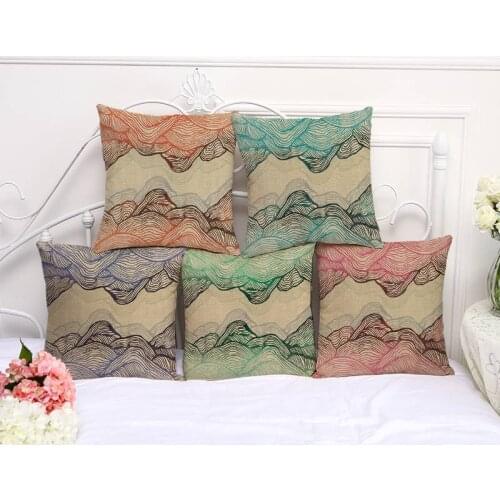 Abstract Painting Pattern Cushion Cover Cotton Linen Decorative Pillowcase Chair Seat 45x45cm Pillow Cover S1030