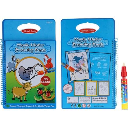 Non-toxic Magic Water Drawing Book Coloring Book Doodle with Magic Pen Animals Painting No Ink Educational Toy
