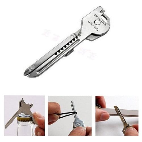 New Arrive 6 In 1 Multi Function Key Bottle Opener Key Chain Screwdriver Outdoor Necessary