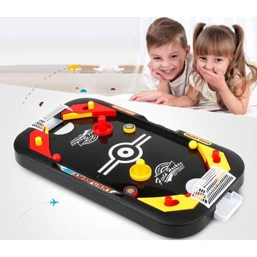 New Mini Air Hockey Toy Puzzle Mini Board Game Soccer Hockey Parent-child in 2 1 Tabletop Interactive Multiplayer I5S9