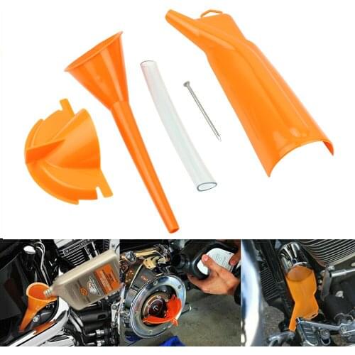 Primary Case Oil Fill Funnel Oil Filter Funnel Set For Motorcycle Touring Road King Dyna Softail Fatboy XR Sportster XL