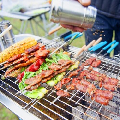 Dropshipping Hot Sales 1PC Stainless Steel BBQ Rack Mini Foldable Barbecue Grill Simple Barbecue Rack Outdoor Barbecue Grill HWC