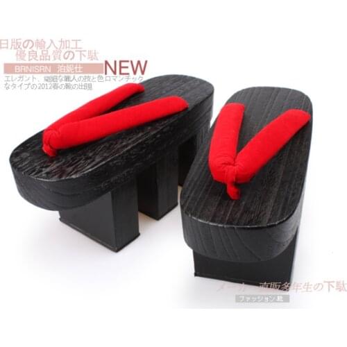 OLOMLB Wooden Japanese GETA Clog Bidentate ONMYOUJI SSR Shiranui Flops Flip Wood Sandal Shoes Cosplay Japan Geisha 11.5CM