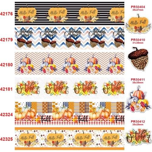 Thanks giving day printed grosgrain ribbon 42176
