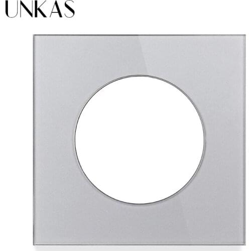 UNKAS Free Combination Single Gray Tempered Crystal Glass Panel Grey Modules DIY Matching For Wall Socket Switch