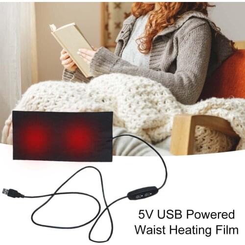 USB Charged Clothes Heating Pad 5V Electric Heating Sheet 3 Gear Adjustable Temperature Heating Warm Pad Waist Heating Arthritic