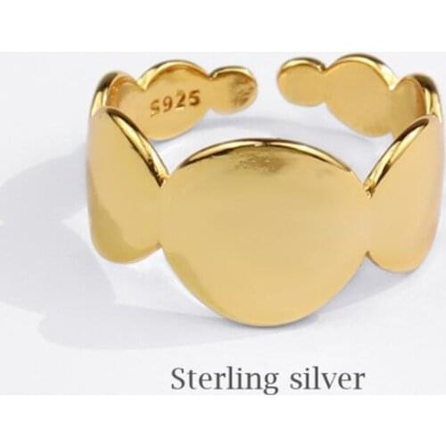 Sole Memory Geometric Creative Round Cute 925 Sterling Silver Female Resizable Opening Rings SRI841