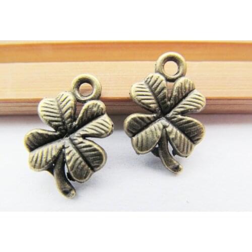 150pcs 11mmx17mm Antique Silver tone/Antique Bronze Filigree Lucky Four Leaves Connector Pendant Charm/Finding,DIY Accessory