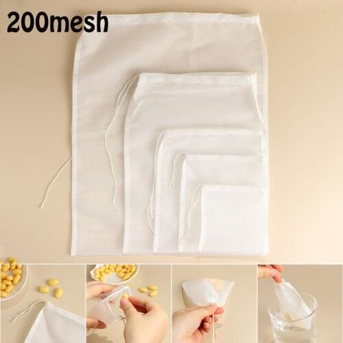 200mesh Commercial Food Special Colander Cooking Coffee Filter Nut Milk Bag Nylon Fine Mesh Cheese cloth