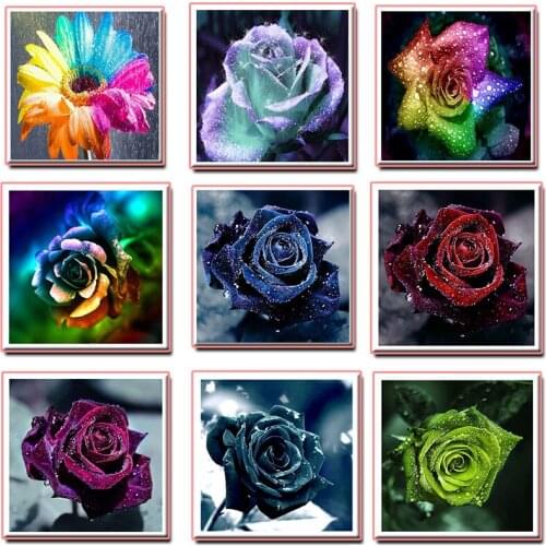5d DIY diamond embroidery,Color rose flowers,Full Square/Round painting mosaic Rhinestone paintings SH